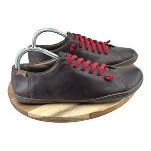 Camper Peu Cami 20848 Dark Brown Womens Leather Lace Up Trainers Sz US 39 8.5-9